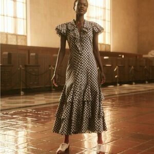 The Great - Curtsy Dress in Mini Evening Daisy - size 0